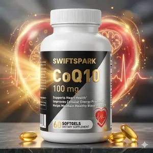 CoQ10 100 mg Softgels for Adults, Coenzyme Q10 Heart Health Support Supplement, Cellular Energy & Antioxidant Support, 60 Count Daily Wellness Softgels
