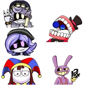 Indie Show Vinyl Peeker for Cars and More - Fun Cartoon Characters in Colorful print car stickers window