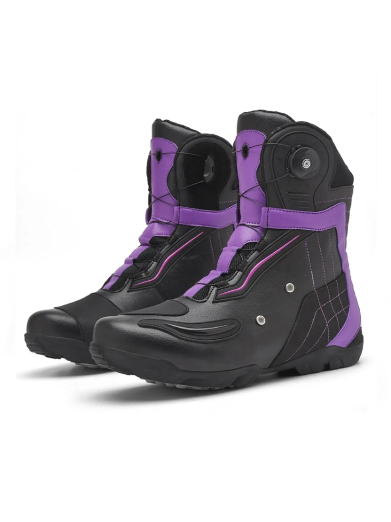 Men's Motorcycle Riding Shoes, Anti-Slip Racing Boots, Waterproof Safety Design, Comfortable and Secure, Ideal for Motorbike Travel, Rubber, Footwear