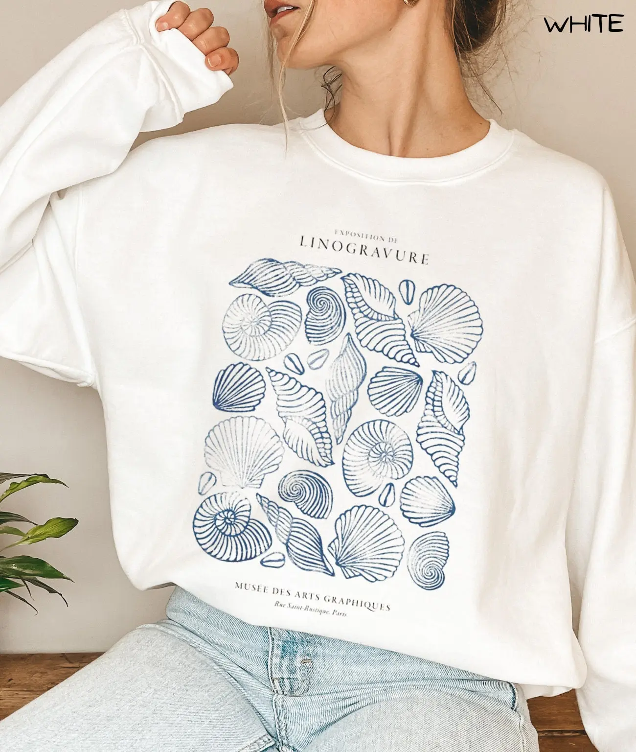 Vintage Seashell Sweatshirt, distressed summer Seashell Crewneck, Sunset Beach Vibes Sweater, Ocean Life, Girl Trip Gift, Preppy French Vaca