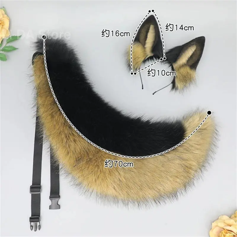 2Pcs/setAnimalFursuitEarsTailHalloweenPartyCosplayHeadwearPlushBeastWolfTailsFoxEarsHairBandFurryDogCOSTail 2Pcs/setAnimalFursuitEarsTailHalloweenPartyCosplayHeadwearPlushBeastWolfTailsFoxEarsHairBandFurryDogCOSTail