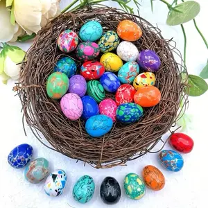 10 Pcs Natural Multi-color Gems Crystal Healing Mineral Eggs Quartz - Random - Easter
