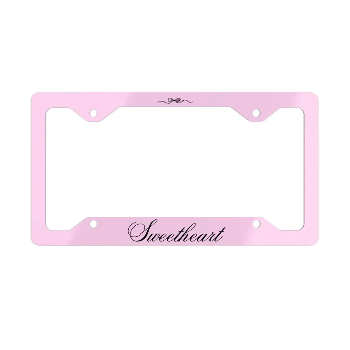 Sweetheart Metal License Plate Frame | Coquette Car Accessories | Pink Car Accessories | Aesthetic License Plate Frame | Cute Car Decor