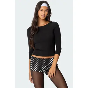 Mary Quarter Sleeve Wide Neck Top