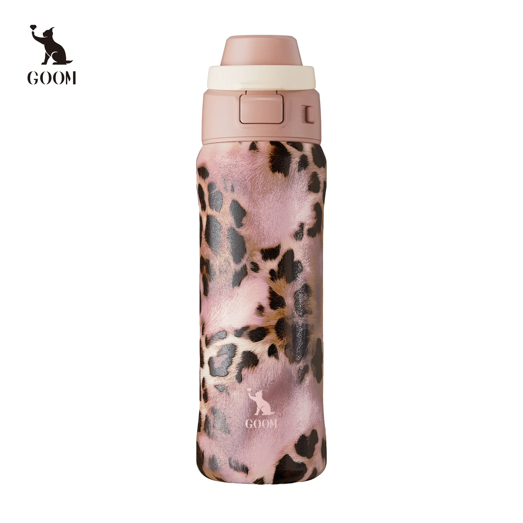 GOOM 5D Biomimetic Texture Collection 24oz Aesthetic Tumbler, Medusa Serpent & Artemis Leopard Designs, Stainless Steel Water Bottle with Dual-Access Locking Lid, Leak-Resistant Straw & Sip Modes for Gym, Car, Work & Daily Use
