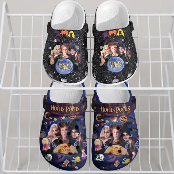 2200 Halloween Character Clogs, Spooky Witch Graphic Slip On Shoes, Lightweight Unisex Casual Shoes