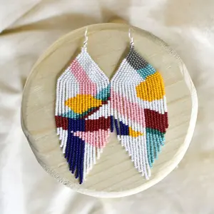 Abstract Reality - Native Beaded Earrings in Vintage Tones - Handmade by Mexican Artisans - Mother Sierra