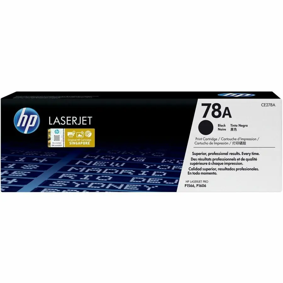 HP 78A (CE278A) Black Original LaserJet Print Cartridge, High-Yield Laser Printer Toner Cartridge for HP LaserJet Printers