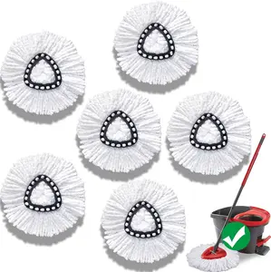 Mop Head Replacement for O-Cedar Easy Wring 1-Tank System，Spin Mophead Replacements，Microfiber 6 Pack 360° Swivel Mop Refills，Deep Clean,Easy Cleaning，Machine Washable and Easy to Replace