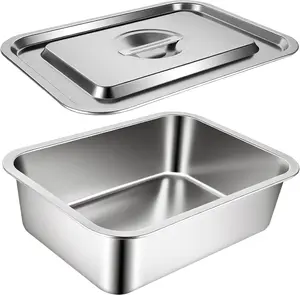 9x13 Baking Pan with Lid, 7.6Qt Large 4 Inch Extra Deep Stainless Steel Casserole Dish, Oven Safe for Baking and Cooking