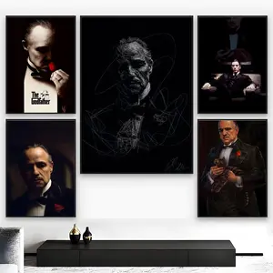 Best Selling Classic Gangster Epic The Godfather Movie Poster Collector's Wall Art Poster Scratch-Resistant Waterproof Moisture-Proof Durable HD Sticky Poster Suitable For Corridor Living Room Bedroom Cafe Bar Decoration & Gift Giving