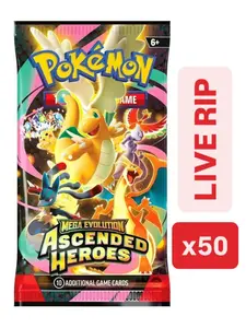 Pokémon TCG: Ascended Heroes 50 Booster Packs (LIVE RIP)