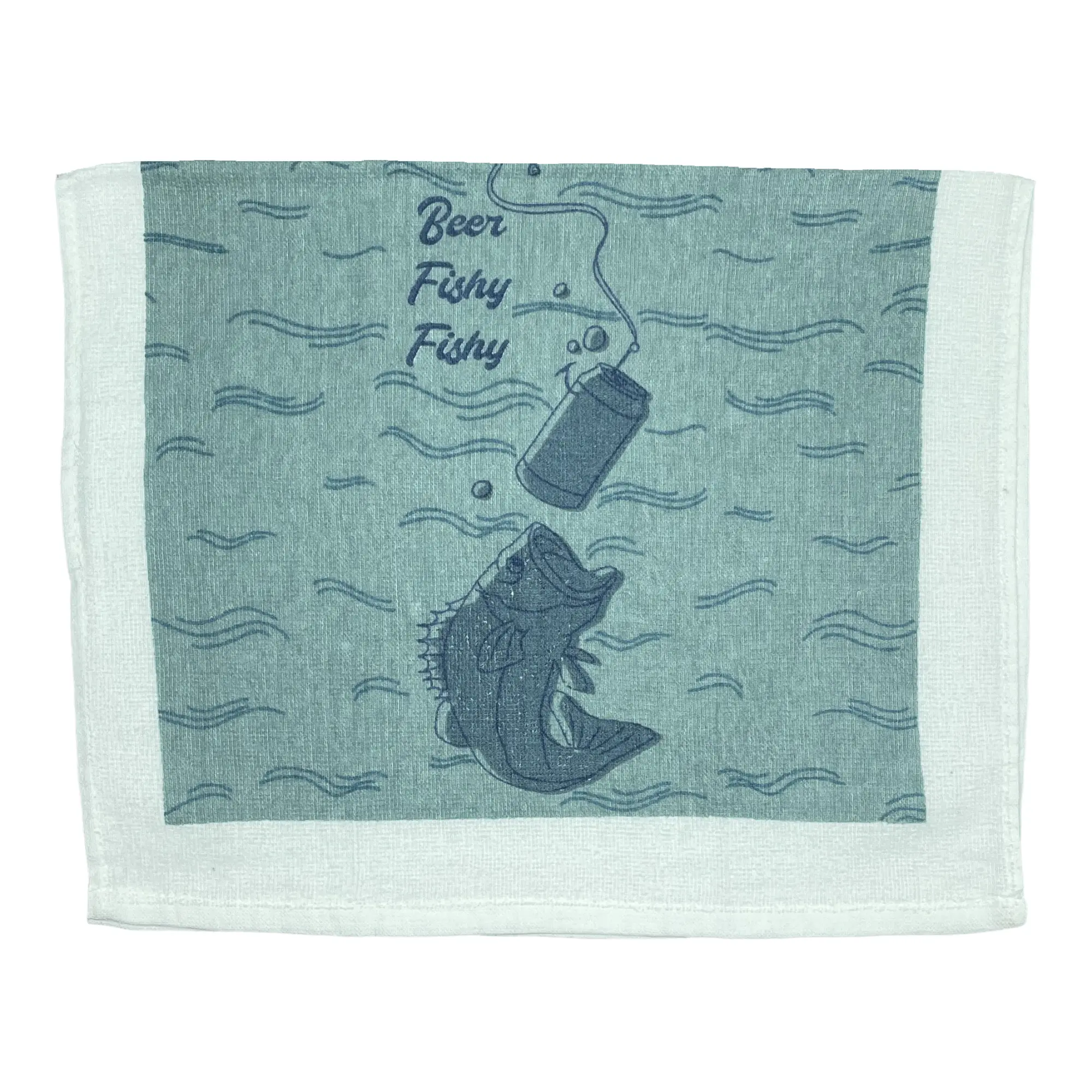 Beer Fishy Fishy Funny Fishing Ale Drinking Tea Towel Funny Dish Towels Soft Adsorbent Tea Towel