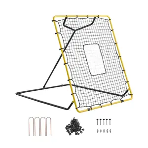 【SummerFinds】VEVOR Baseball Softball Rebounder Net 4 x 4.5 ft Pitch Back Trainer Target, 4 Adjustable Angles with Strike Zone, Steel Frame, Bounce Back Net for Pitching & Fielding Training, Return Practice