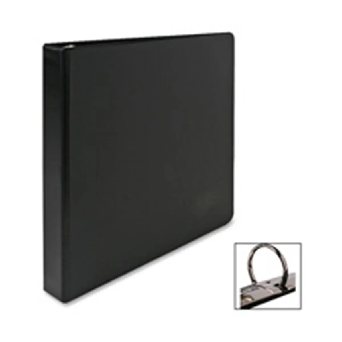 Business Source BSN28523 Metal 3-Ring Binder with Double Opening/Closing Boosters, Extra Storage, Inside Pockets - 1in. Capacity, 8.50in.x5.50in. - Black
