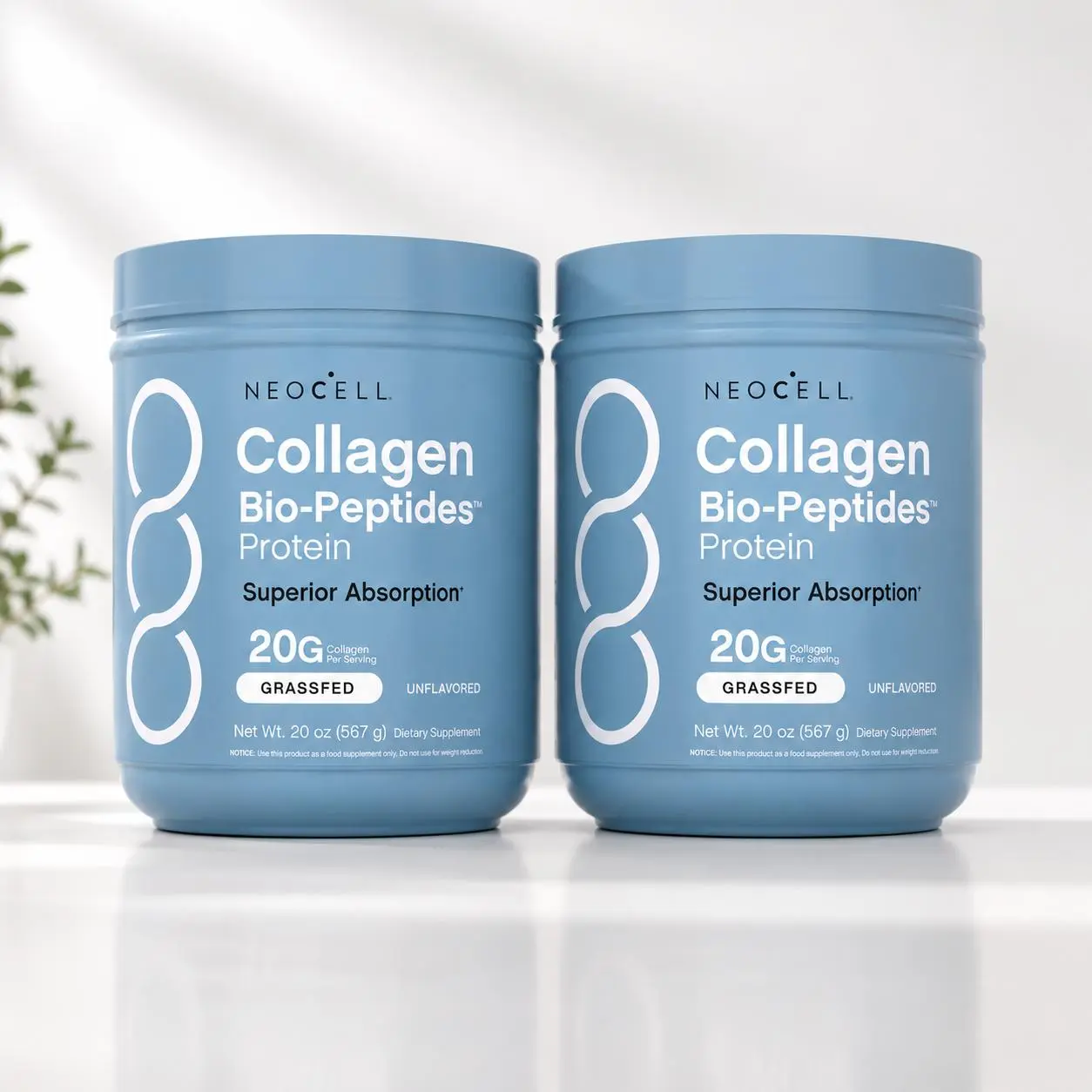 NeoCell Collagen Bio-Peptides Powder 20oz - Grassfed Protein Supplement - Advanced with 18 Essential Amino Acids