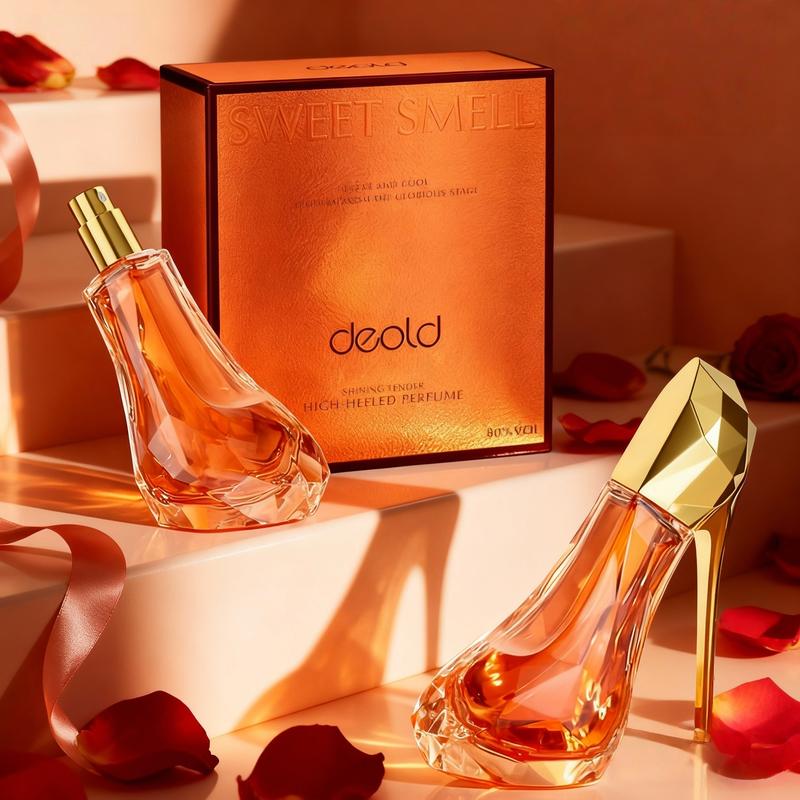 Deold High Heel Perfume for Women 30ml Woody Orange & Amber Scent long lasting women's perfume Christmas Birthday Gift Unique Shoe Design with Orange Liquid Unisex EDP mini perfume  perfume para mujer  women perfumes date night fragrance