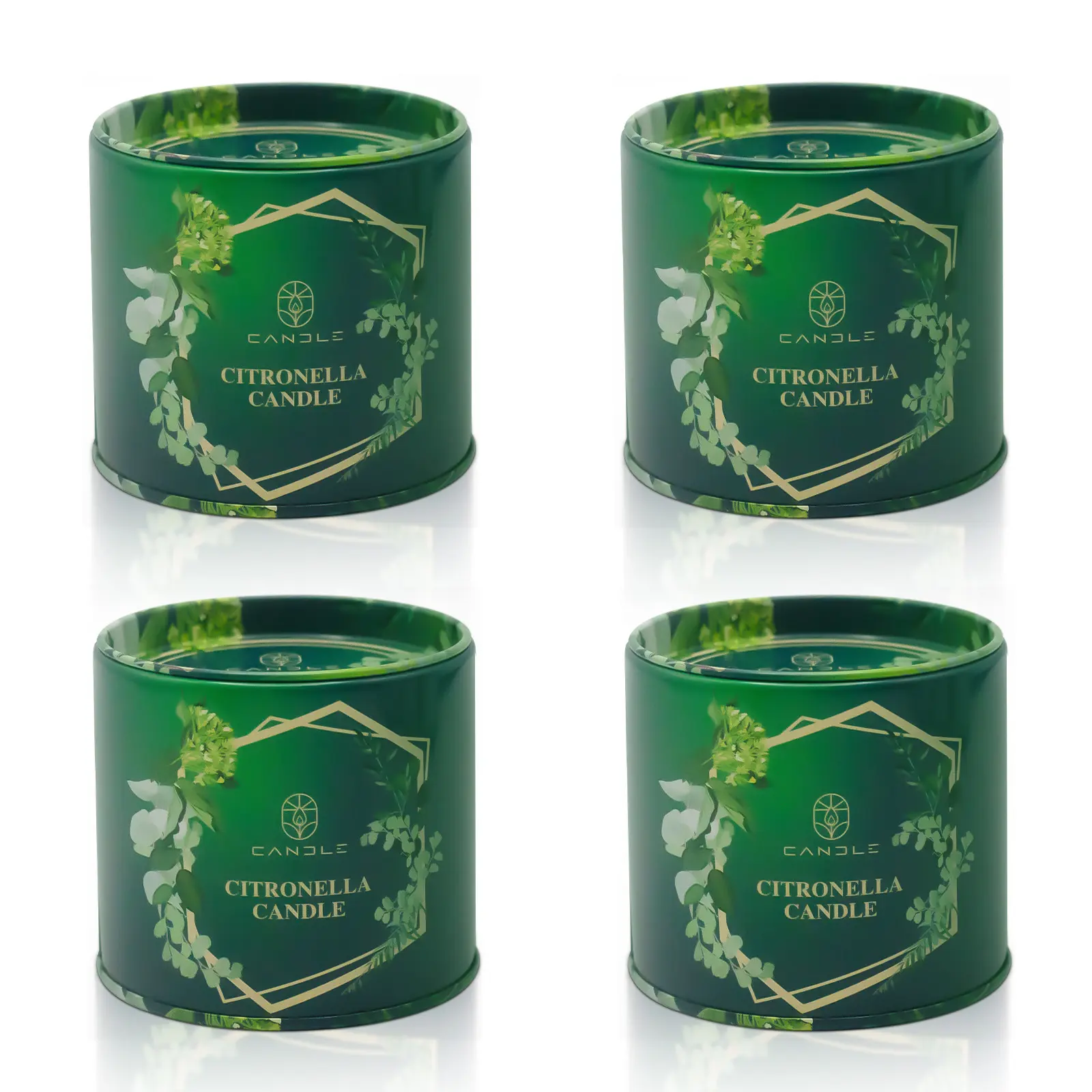 Citronella Candles Outdoor, 4 Pack Scented Tin Candles for Patio Garden Camping