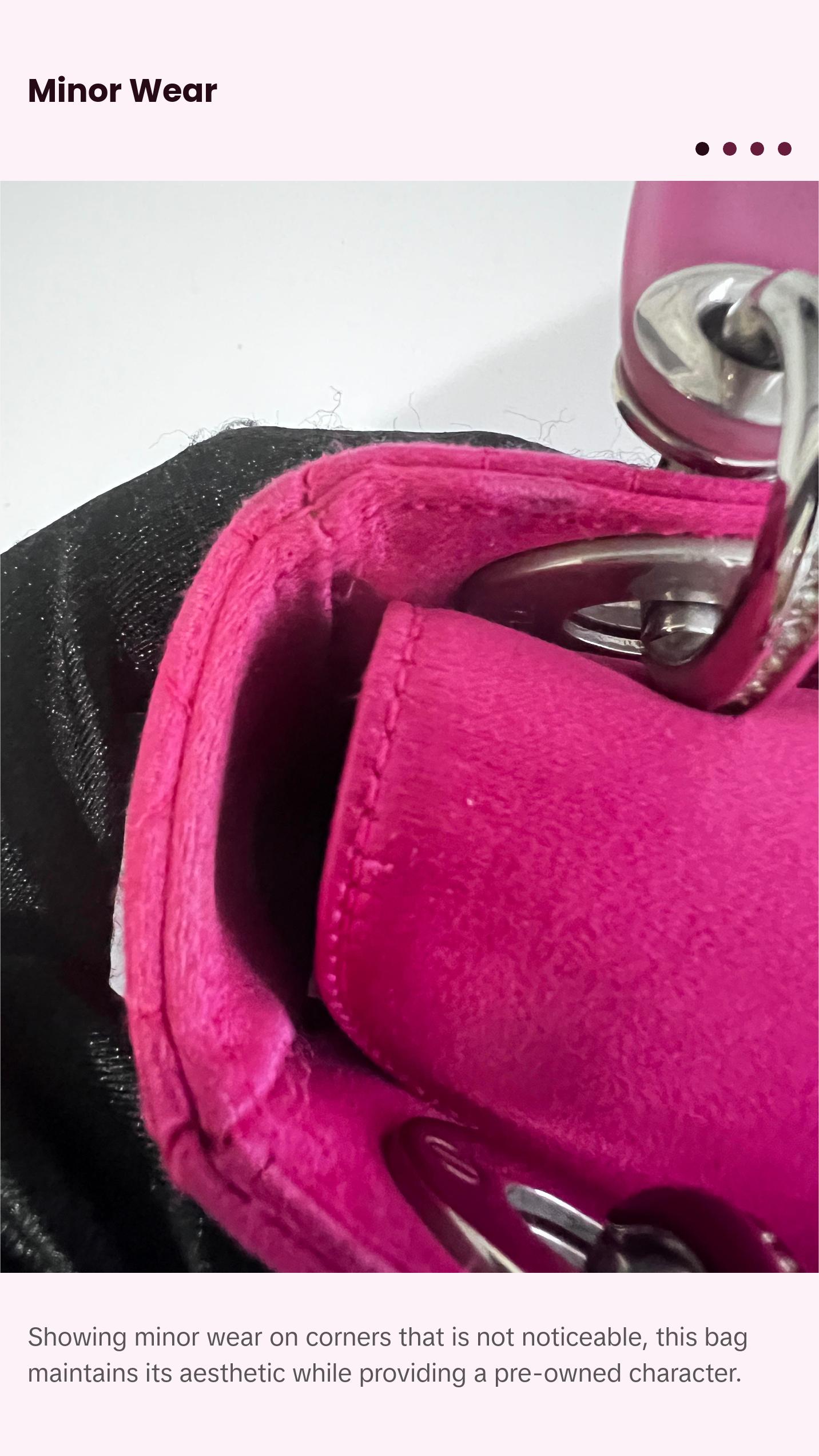 Pre-owned Dior Satin Tote Bags Pink Mini Tote Bag Very Good Condition with Minor Wear