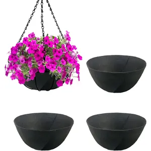 4 Pack 12 Inch Fabric Planter Basket Liner- Felt Flower Pot Liners Replacement Coco Fiber Liner for  Basket  Round  Basket Liners  Birds from Nesting