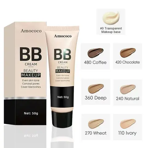 Ultimate Coverage Waterproof BB Cream - 50ml, Matte Finish, Hydrating, Long-Lasting, Oil-Control, Flawless Skin Makeup, Blendable, Greasy-Free, Smooth Application