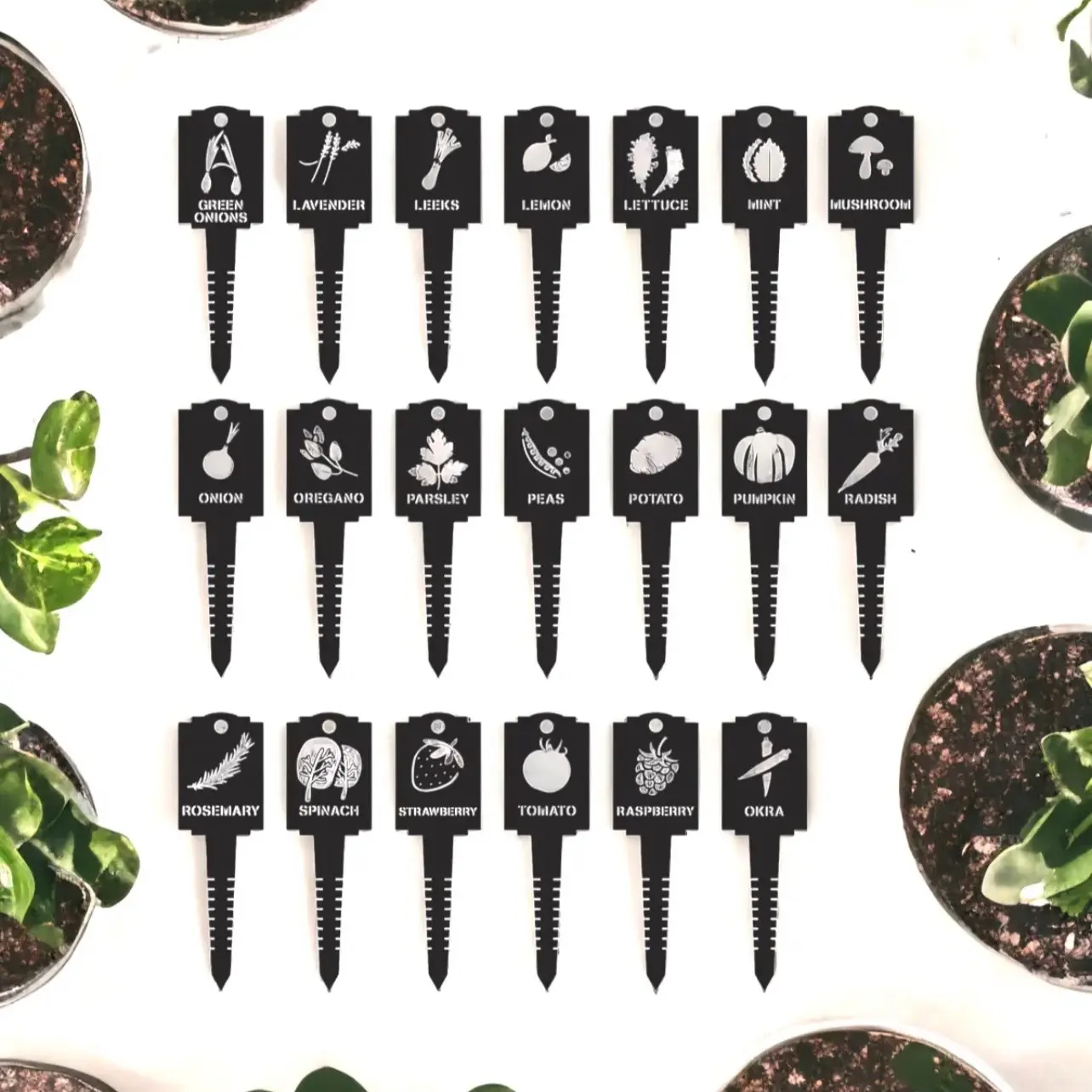 Metal Seed & Plant Markers Indoor/Outdoor Herb Fruit Vegetable Seed Labels Tages
