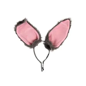 Gray Bendy Bunny Ears Headband Accessory