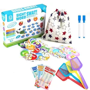 Sight Word Swat Game, 1 Set Phonic Toy, Language Toy, Interactive Brain Games, Visual Stimulation Cards, Bilingual Flash Cards