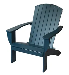RSI RSI-AC-NB-T Riverstone Solid Cedar Adirondack Extra Wide Chair with build in bottle opener & matching folding table - Navy