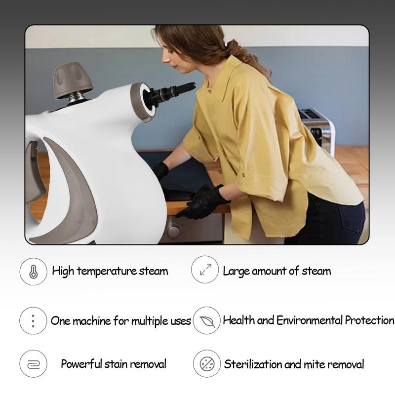 Pressurized Handheld Steam Cleaner Multi Surface Natural Steamer for Home Kitchen and Car with 11 Replacement Parts Multi Purpose Handheld Steamer and Portable Sanitizer