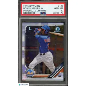 2019 Bowman Prospects Chrome Ronny Mauricio #107 PSA 10 New York Mets