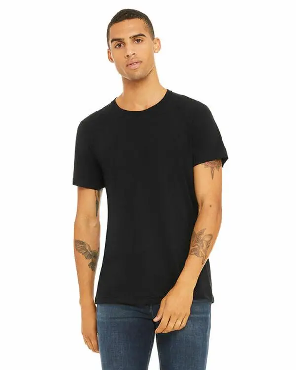 Blank Bella+Canvas 3001ECO Menswear Casual Plain Short-Sleeve Unisex ECOmax Soft Crewneck T-Shirt, Breathable Tops (White, Black, Pink), Shortsleeve
