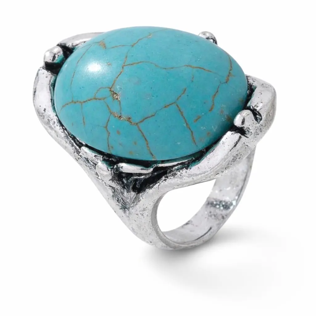 As Solid As A Stone Size 8 Fashion Ring Vintage Crystal Ring Round Cut Rings