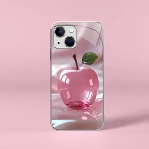 Pink crystal fruit for【iPhone 13 Mini】light luxury electroplated glass case, making you different---975