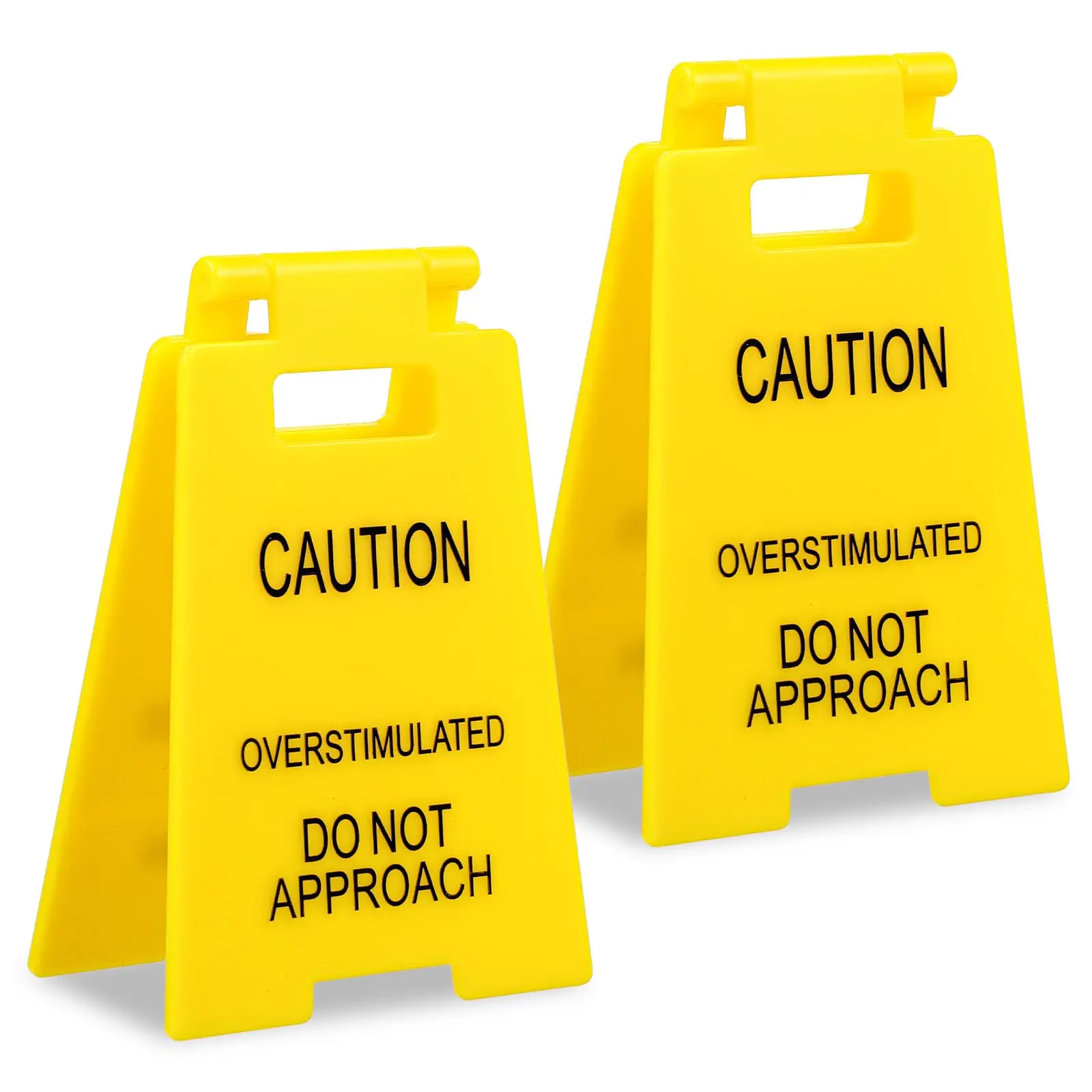 Caution Overstimulated Desk Sign, 3D Printed Funny Warning Sign, Office Decor Gag Gift for Coworker Teammate Employee