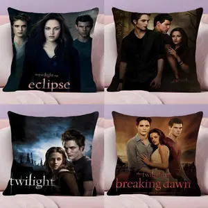The T-Twilight S-Saga Cushion Cover Soft Short Plush Fabric Double-Sided Print Organic Breathable Sofa Pillow Case, Home Machine Washable in Perfect for Home Decor Warm Winter Home Child Gift