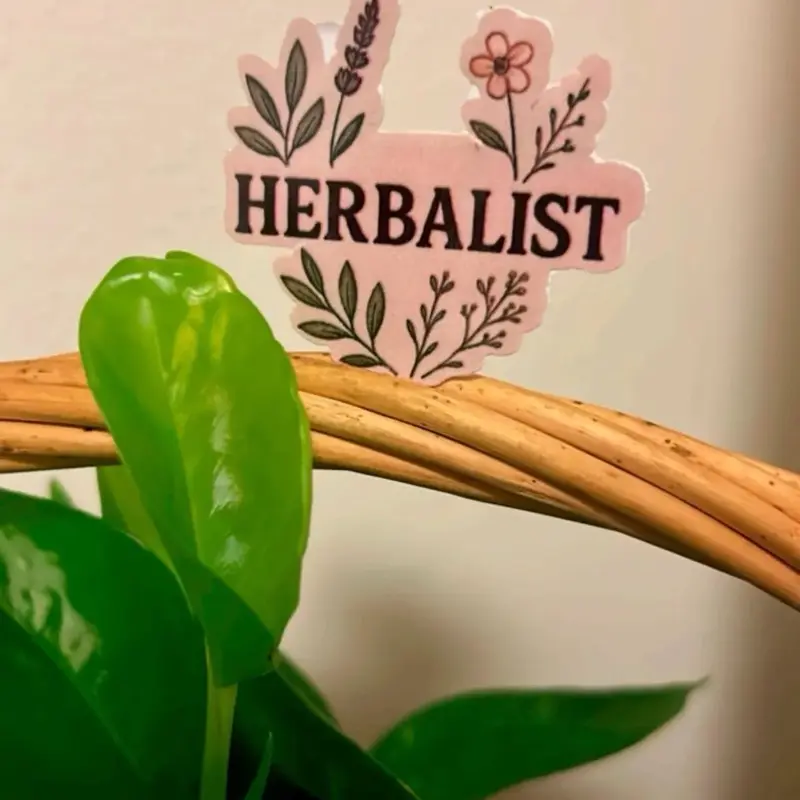 Herbalist Sticker with Floral Design for Herbalists and Nature Lovers