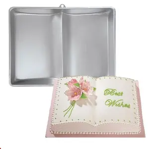 Book Cake Mold Kitchen DIY Aluminum Baking Tray, Anodized Sponge Cake 3D Oven Tool, 1pc Baking Accessories for Home Use