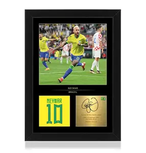 Neymar Jr Poster Display Gift with Signature fan gift wall art wall decor poster