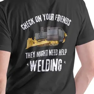 Men's Round Neck Short-Sleeve Casual Cotton T-Shirt - Soft Breathable Fabric, Ideal for Welding Assistance, Menswear Clothes Top