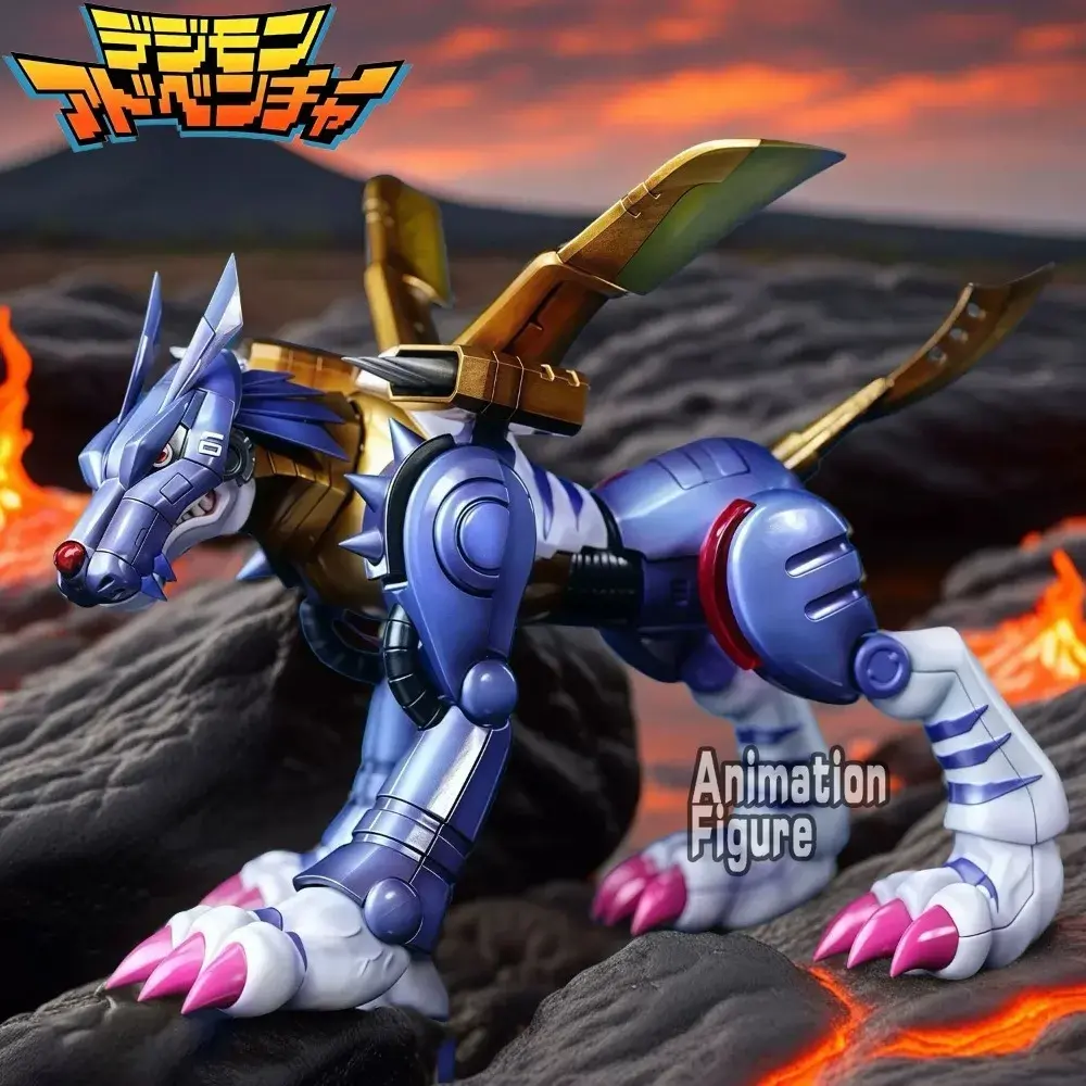 9cm/3.54in Anime Digimon Adventure Figure Metal Garurumon Action Figures Pvc Collection Model Toys for Gifts