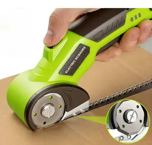 4V Cordless Electric Scissors – Rechargeable Heavy-Duty Cutter with Safety Lock, LED Light & Extra Blades, Fast Cutting for Cardboard, Boxes, Fabric, Leather, Carpet & DIY Crafting | Portable Electric Shears for Packaging and Home Projects