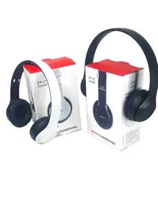 P47 Bluetooth Headphones 5.0+EDR Wireless Foldable Over-Ear with FM Radio Microphone & SD Card Slot for Travel & Daily Use