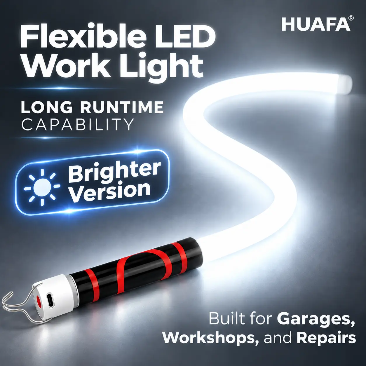 Bendable LED Flashlight Stick – 29" Flexible Rechargeable LED Work Light, Stable Long Lasting Runtime,High Lumen Hands-Free Inspection Light for Car Repair, Portable Lamps,Tools and Gadgets,Under Hood, Garage, Mechanic, DIY,toolupgrade