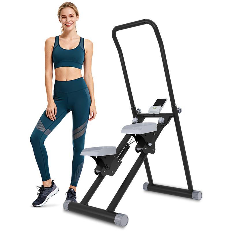 OVER SELF Vertical Climber Exercise Stair Stepper with Handlebar for Full-Body Workout Compact Cardio Climber Exercise Machine Vertical Climber for Home Gym Full Body Workout 220lbs Weight Capacity