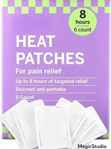 Period Cramps Menstrual Pain Relief Heat Patches - Lower Abdominal & Back Soothing Therapy - Natural Alternative to Lidocaine ICY Hot - Up to 8 Hours - 6 Count Discreet Disposable Heat Pads
