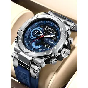 Men's Sportive Digital Analog, Calendrier Digital Quartz Watch, Trendy for Daily Use As Gift with Box