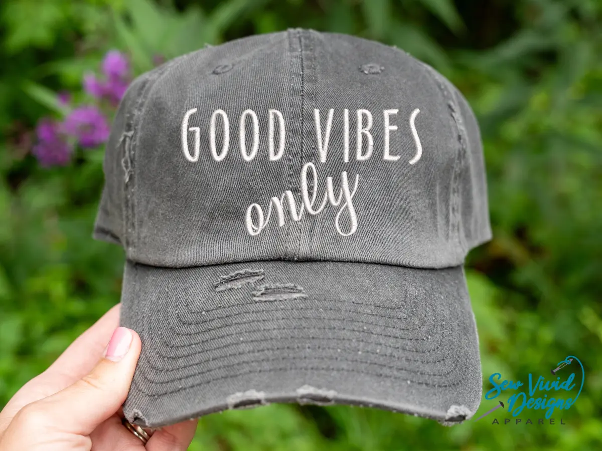 Good Vibes Only Hat | Inspirational | Positive Vibes | Summer Hat | Good Vibes Hat | Vintage Distressed Hat | Boho Hat
