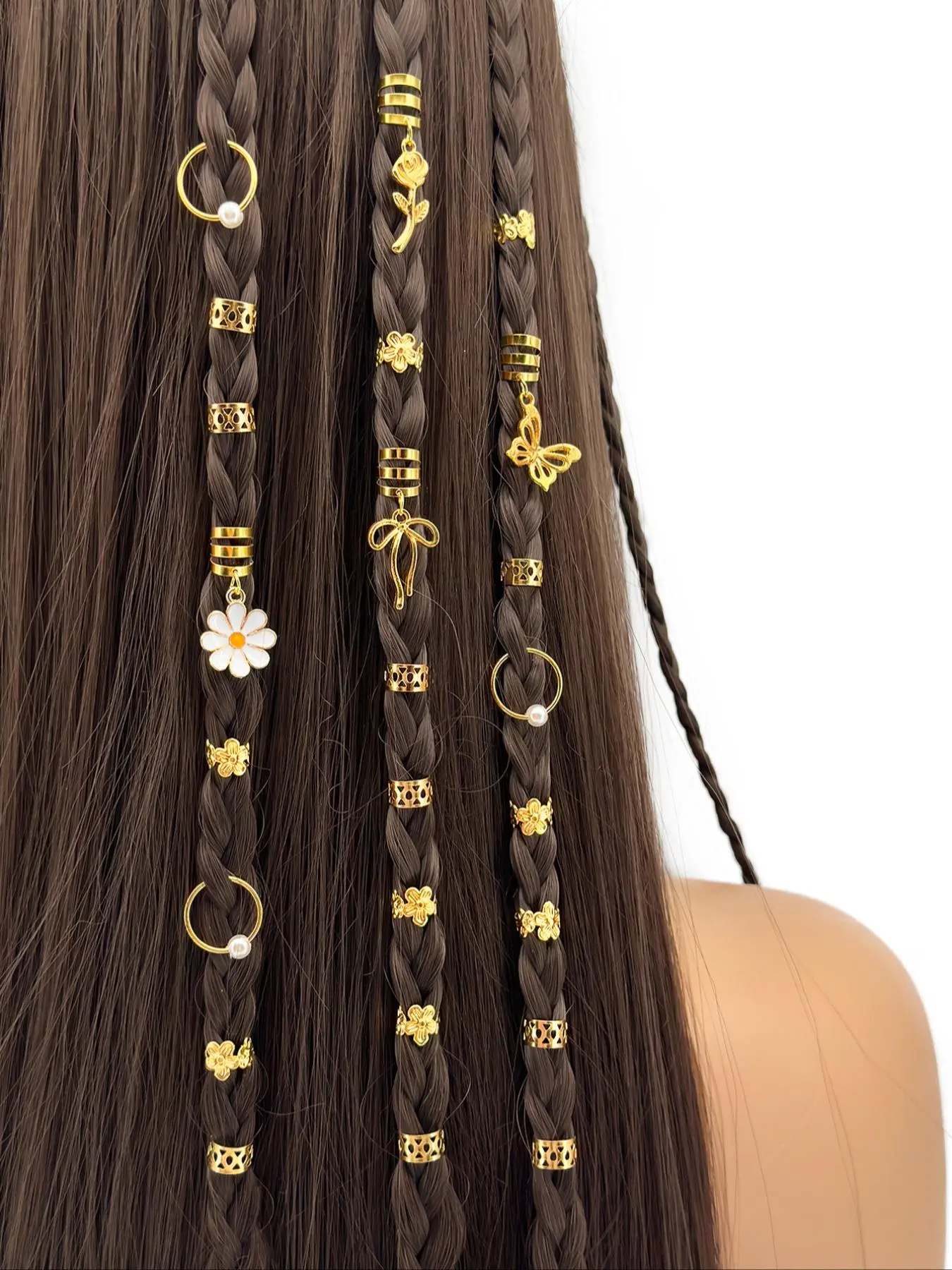 Mother's Day Gift Flower & Butterfly & Geometric Design Floral Hair Jewelry, Cute Hair Accessories for Braids, Fashion Hair Accessories for Women & Girls