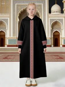 Muslim Style Islamic Hooded Robe for Girls, Exotic Atmosphere, Stunning, Long Sleeve, Casual Wear, Perfect for Daily Use